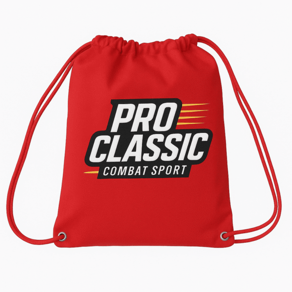 Custom red BJJ Gi bag by OEM manufacturer with drawstring closure